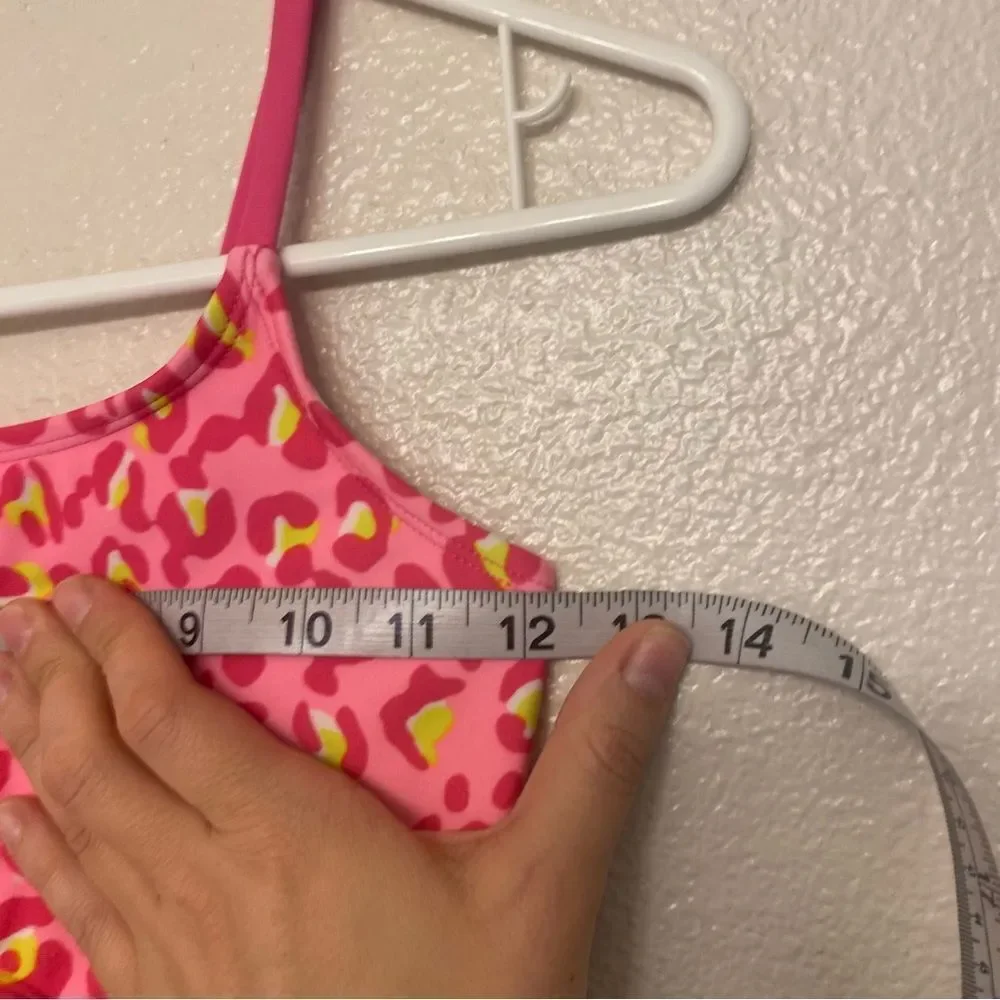 Art Class Girls One Piece hot pink animal print cut out swimsuit bathing suit M8